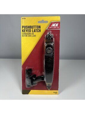 Ace Black Push Button Keyed Latch Fits 3/4” to 1-1/4” Thick Doors 5437538 NEW